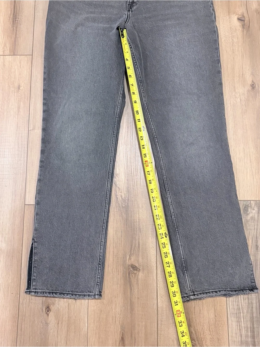 Abercrombie 90s Straight Ultra High Rise Gray Jeans Grunge Y2K 30 Charcoal - Picture 12 of 14
